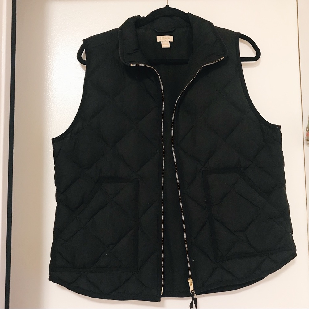 J. Crew Black Quilted Vest